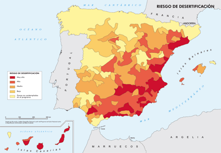 Risc de desertificació a Espanya