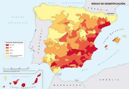 Risc de desertificació a Espanya Risc de desertificació a Espanya